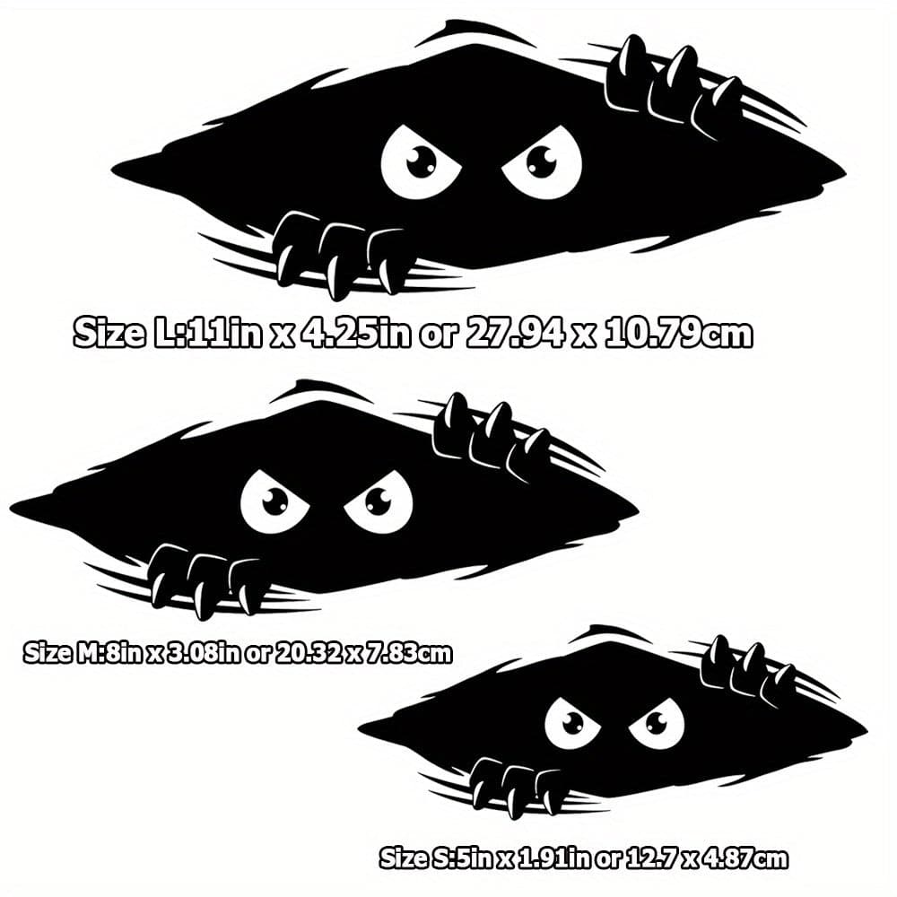 Funny Monster Car Decals – Large Black Bumper Stickers | Weatherproof