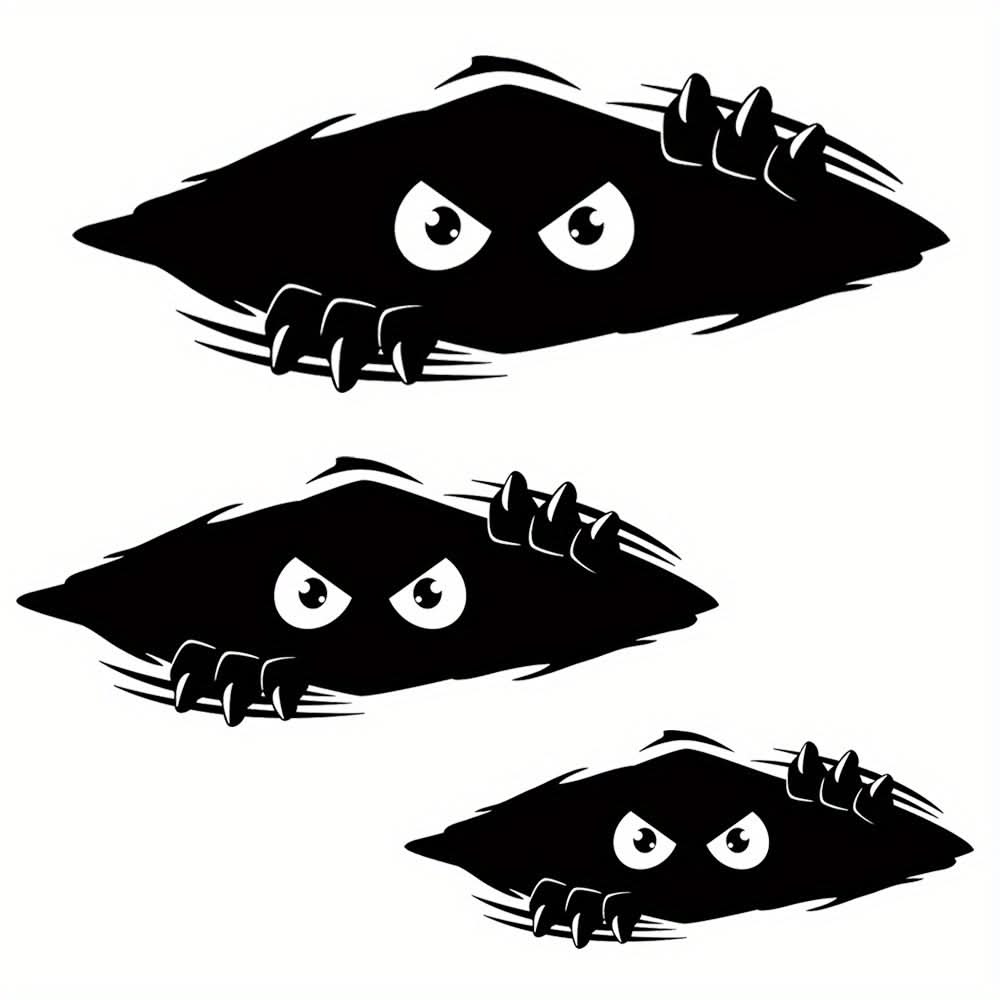 Funny Monster Car Decals – Large Black Bumper Stickers | Weatherproof
