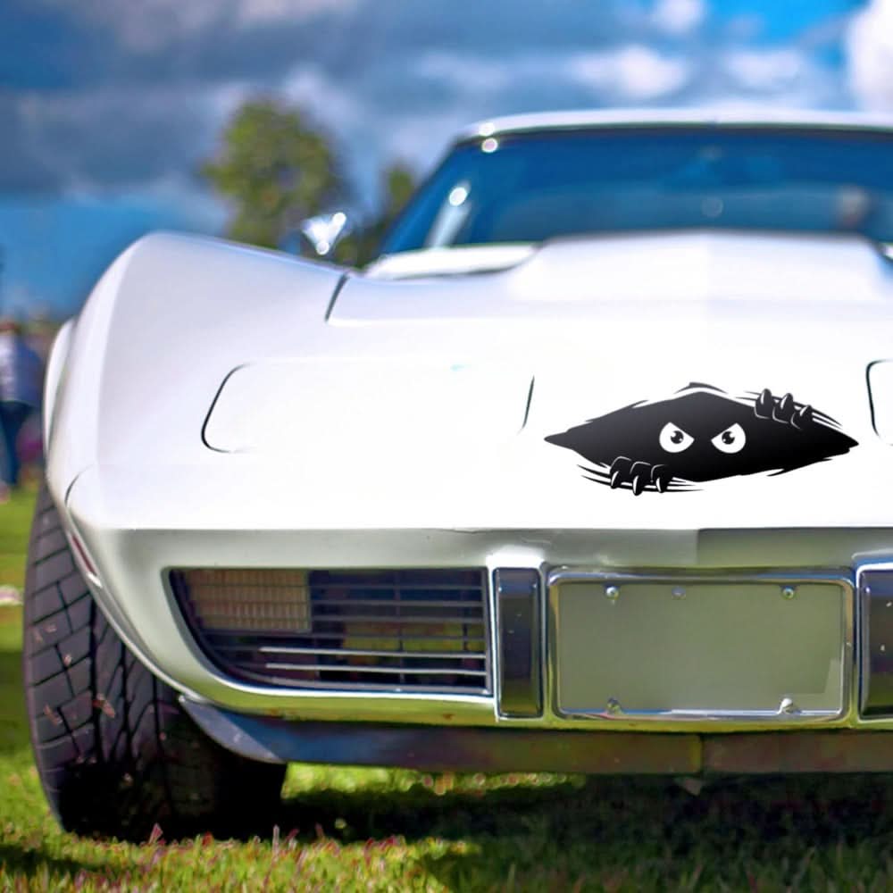 Funny Monster Car Decals – Large Black Bumper Stickers | Weatherproof