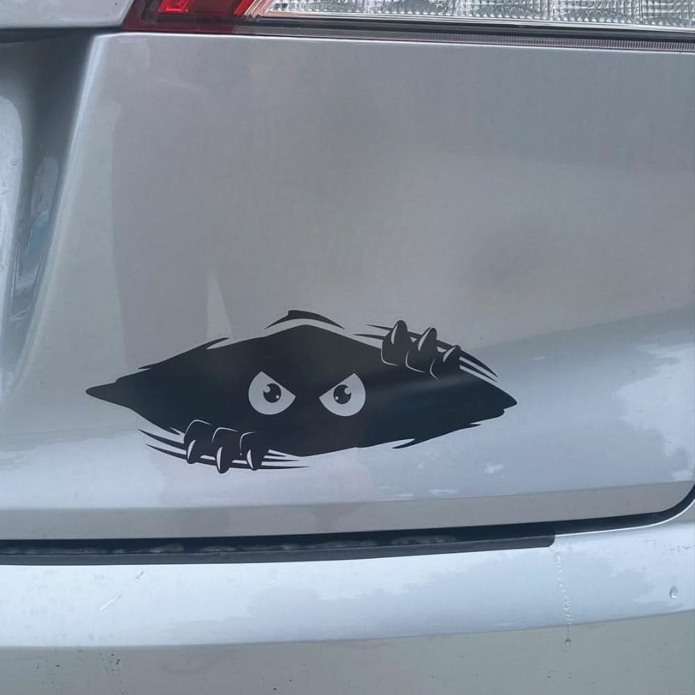 Funny Monster Car Decals – Large Black Bumper Stickers | Weatherproof