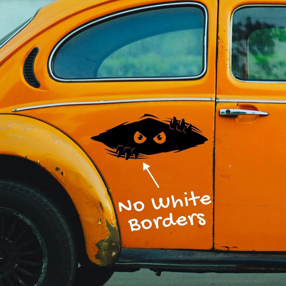 Funny Monster Car Decals – Large Black Bumper Stickers | Weatherproof