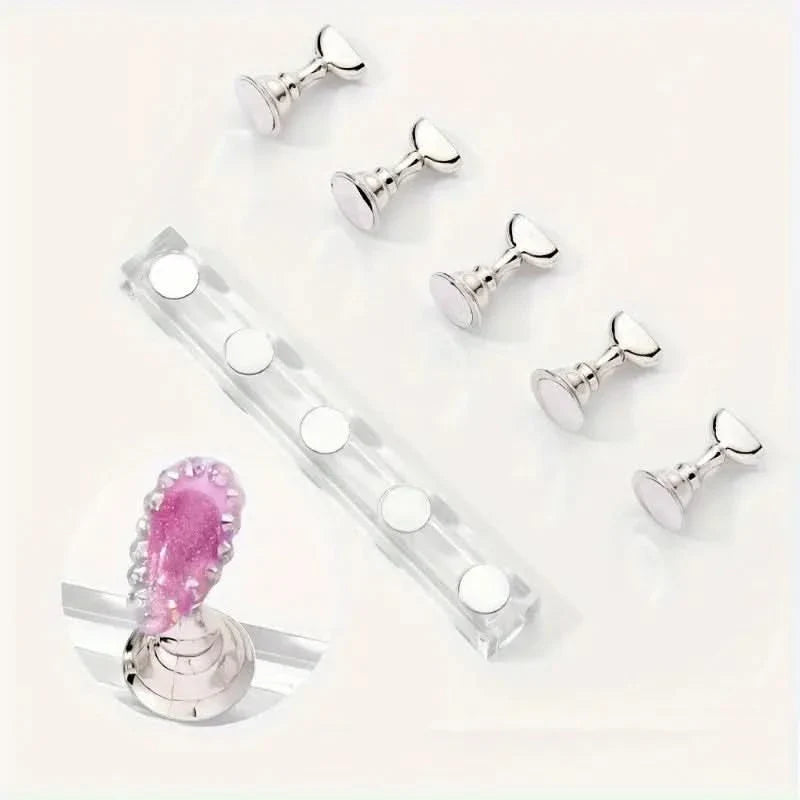 Magnetic Nail Display Holder Set - Reusable Putty for Nail Art