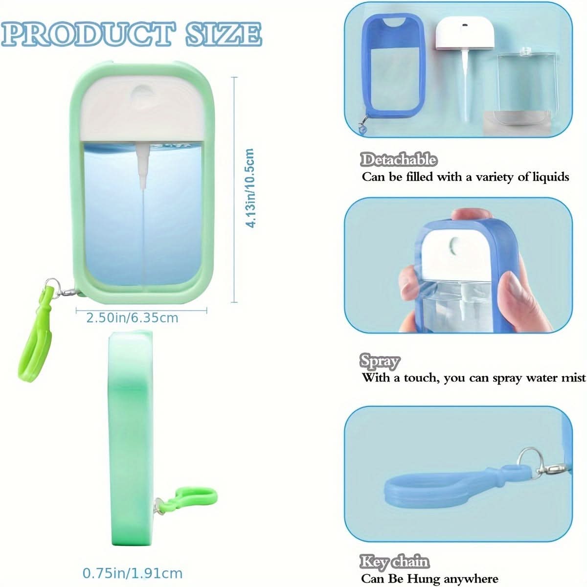Card-Shaped Refillable Travel Spray Bottles