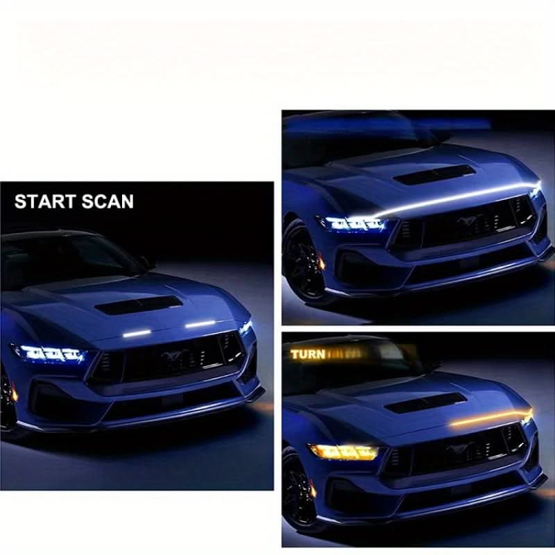 Dynamic LED Hood Strip Light – 12V Hardwired Neon Accent for Cars
