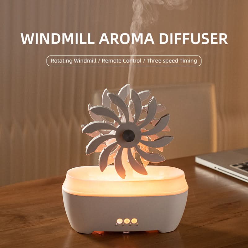 Raindrop Windmill Essential Oil Diffuser – Ultrasonic Aromatherapy Humidifier