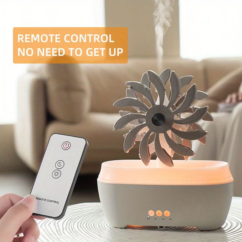 Raindrop Windmill Essential Oil Diffuser – Ultrasonic Aromatherapy Humidifier