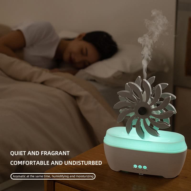 Raindrop Windmill Essential Oil Diffuser – Ultrasonic Aromatherapy Humidifier