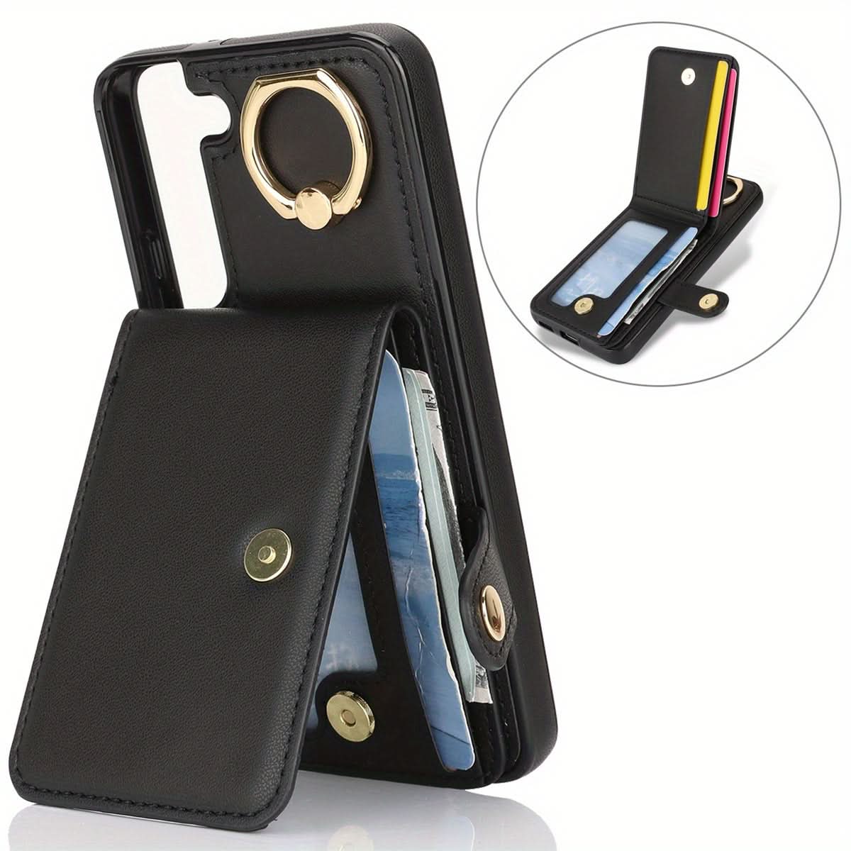 Samsung Galaxy Wallet Case with Ring Holder