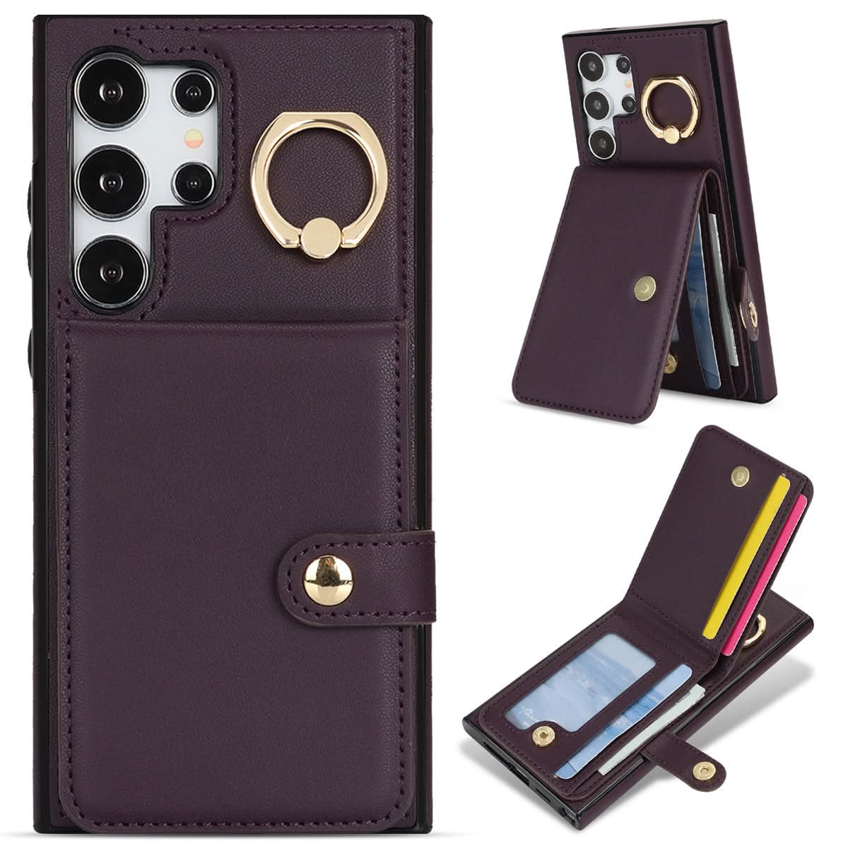 Samsung Galaxy Wallet Case with Ring Holder