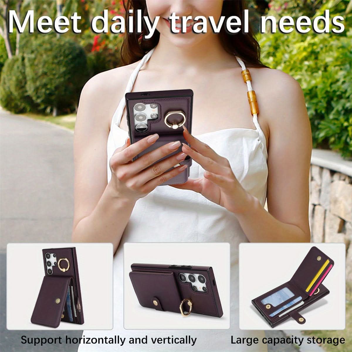 Samsung Galaxy Wallet Case with Ring Holder