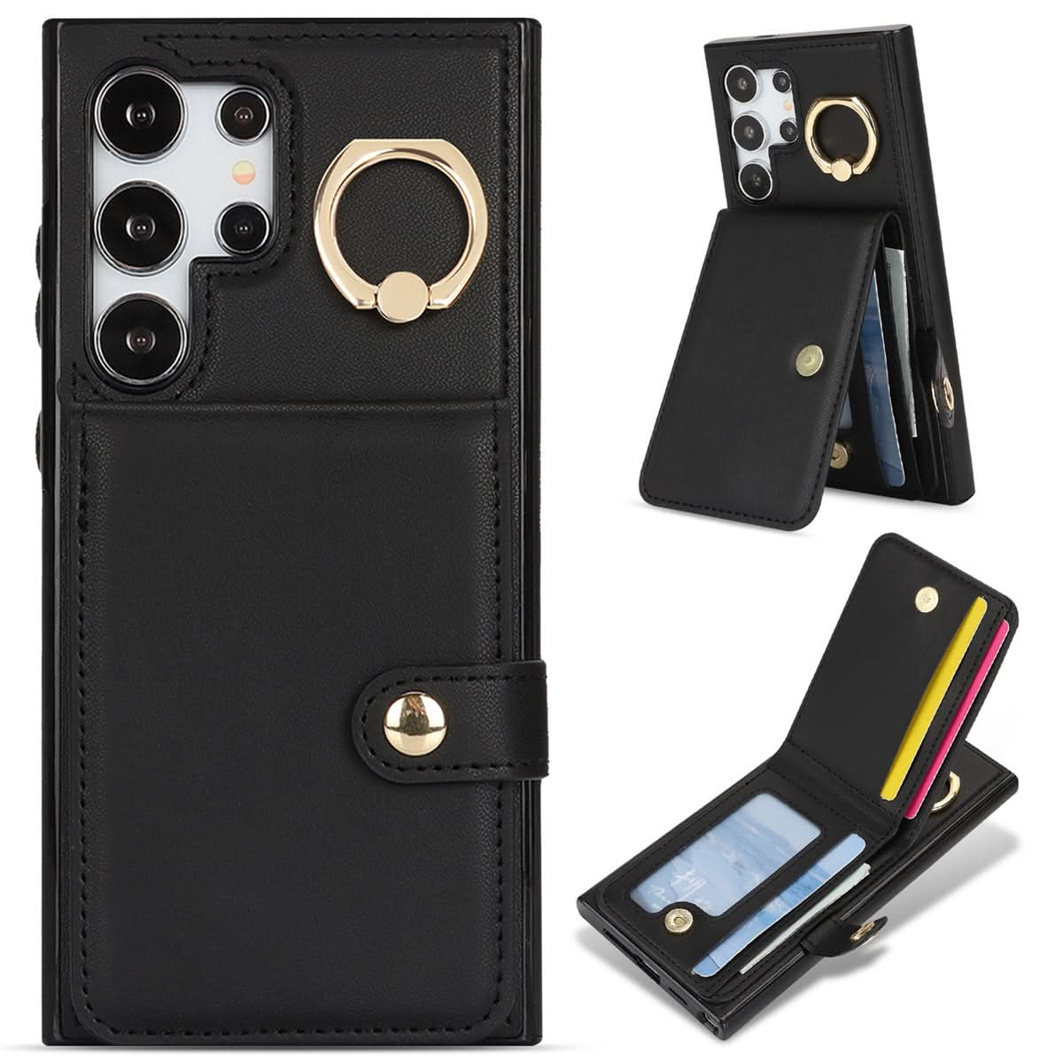 Samsung Galaxy Wallet Case with Ring Holder
