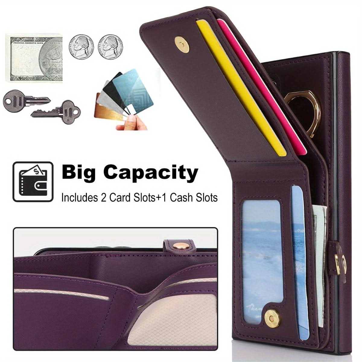 Samsung Galaxy Wallet Case with Ring Holder