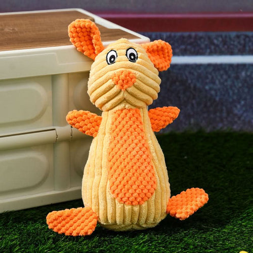 1 Pc Durable Squeaky Plush Dog Toy – Soft Cartoon Animal Shapes for All Breeds