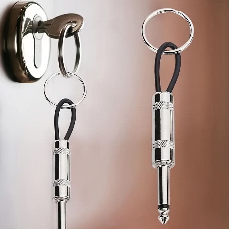 Guitar Plug Keychain Set with Holder