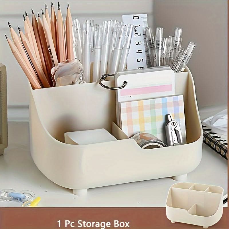 5-Compartment Plastic Desk Organizer for Supplies