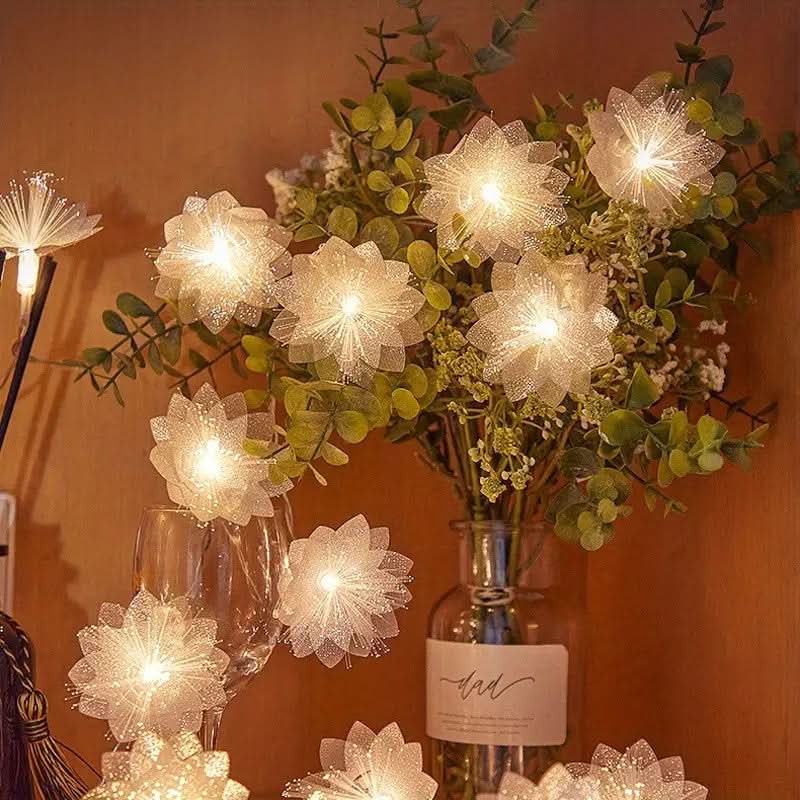 Fairy Tale LED String Lights with Artificial Flowers