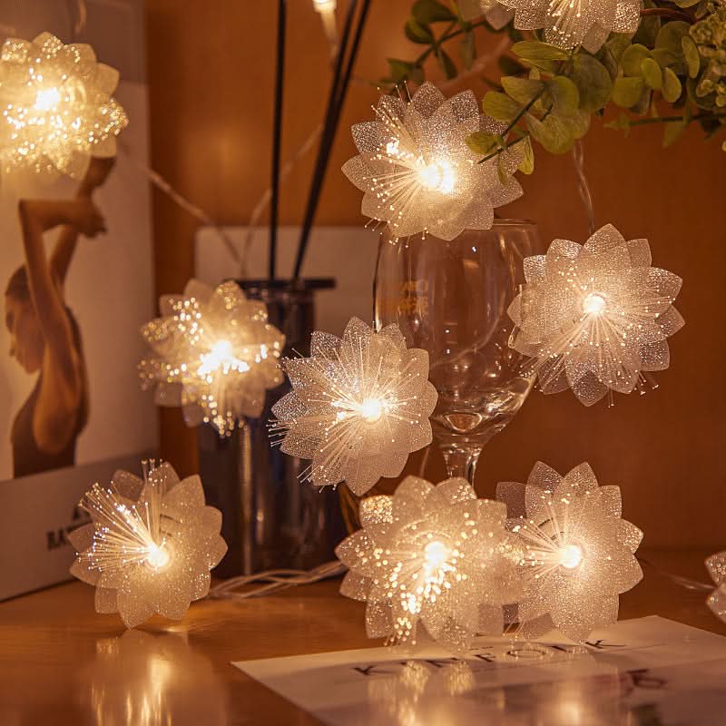 Fairy Tale LED String Lights with Artificial Flowers