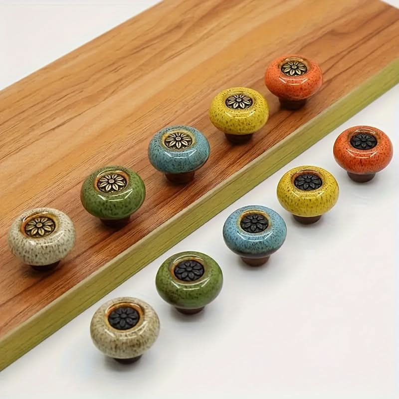 5-Pack Leopard Print Ceramic Cabinet Knobs