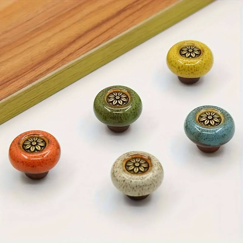 5-Pack Leopard Print Ceramic Cabinet Knobs