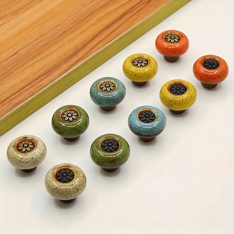 5-Pack Leopard Print Ceramic Cabinet Knobs