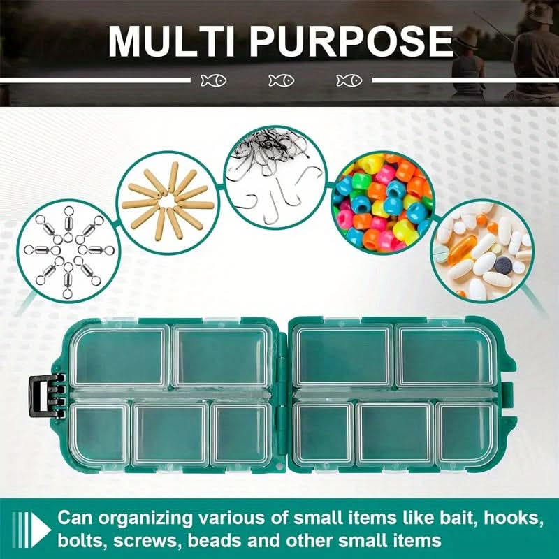 10-Compartment Plastic Organizer Box, Compact Storage