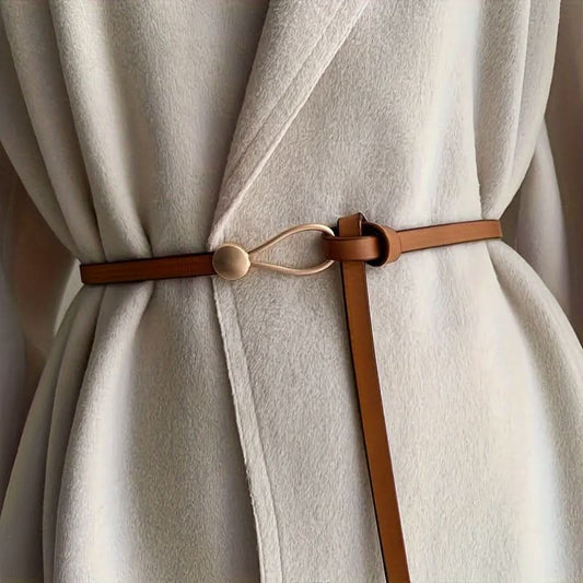 2-Pack Chic Knot Design PU Leather Belts