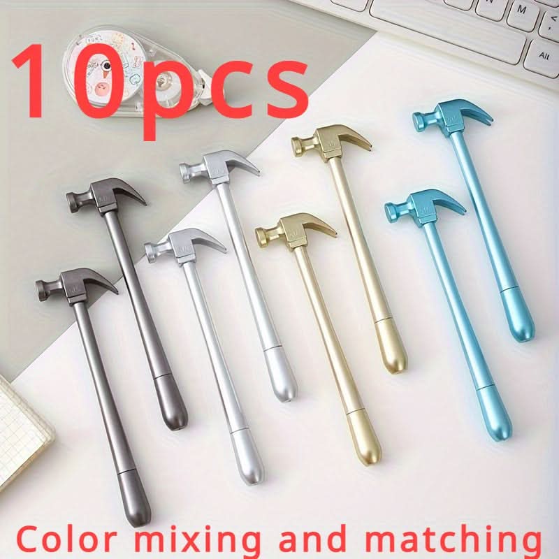 10-Pack Hammer-Shaped Gel Pens – Assorted Colors