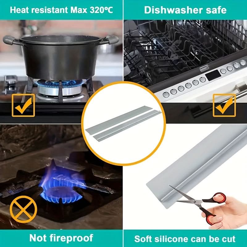 2-Pack Silicone Kitchen Gap Covers – Heat, Water & Stain Resistant Seals