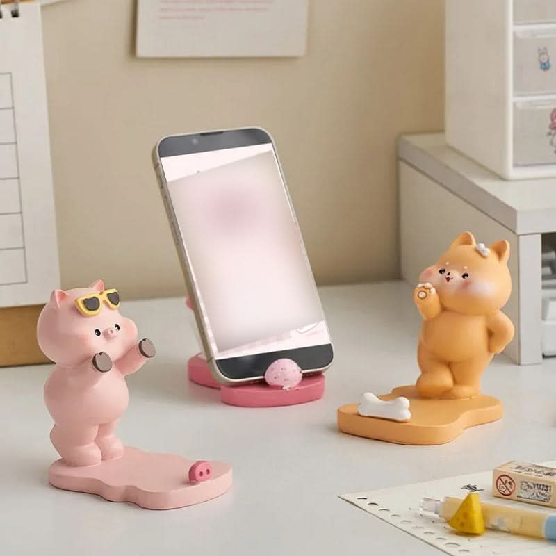 Miniature Kitten Figurine - Cute Phone Stand & Desktop Decoration