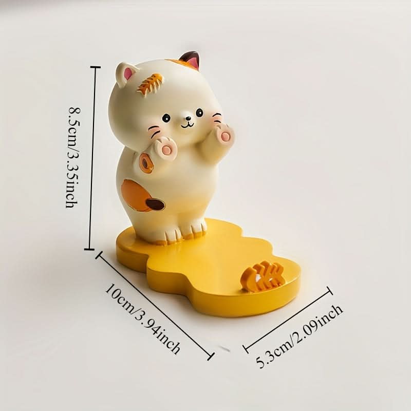 Miniature Kitten Figurine - Cute Phone Stand & Desktop Decoration
