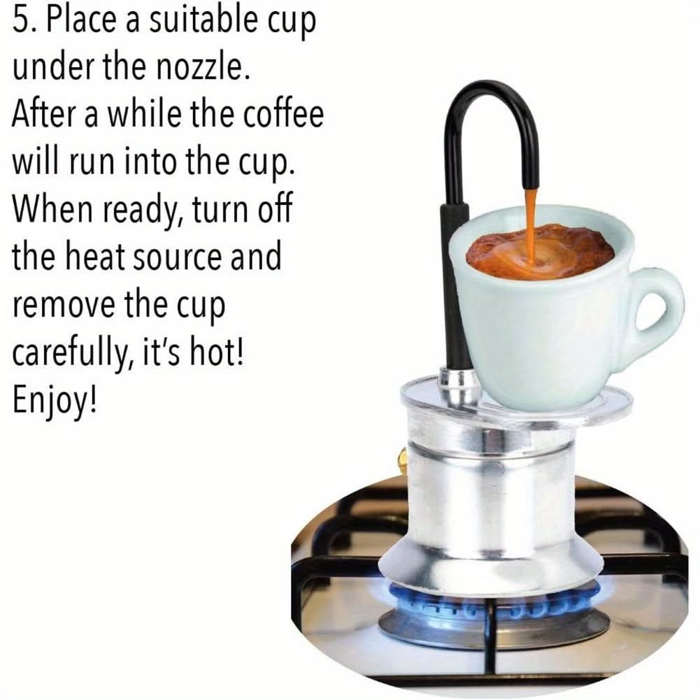 1-Cup Moka Coffee Maker - Mini Italian Stovetop Espresso Maker