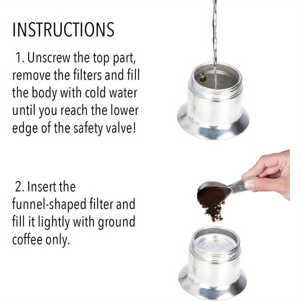 1-Cup Moka Coffee Maker - Mini Italian Stovetop Espresso Maker