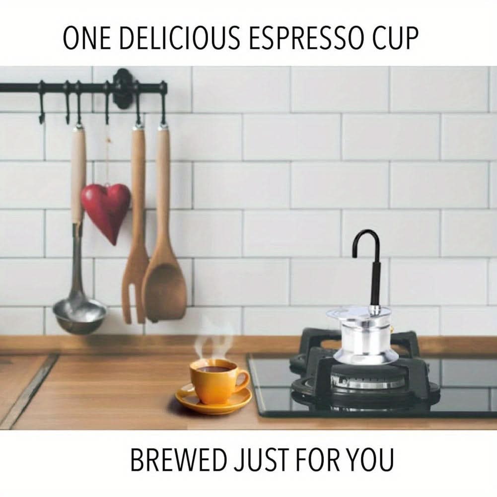 1-Cup Moka Coffee Maker - Mini Italian Stovetop Espresso Maker