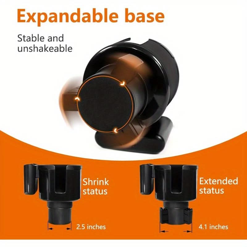 Adjustable Car Cup Holder Expander with Phone Mount