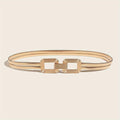 Women's Golden Double-Buckle Elastic Belt