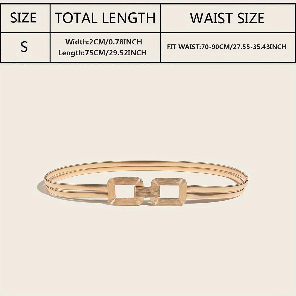 Women's Silver Double-Buckle Elastic Waist Belt – Elegant Metal Thin Waist Seal