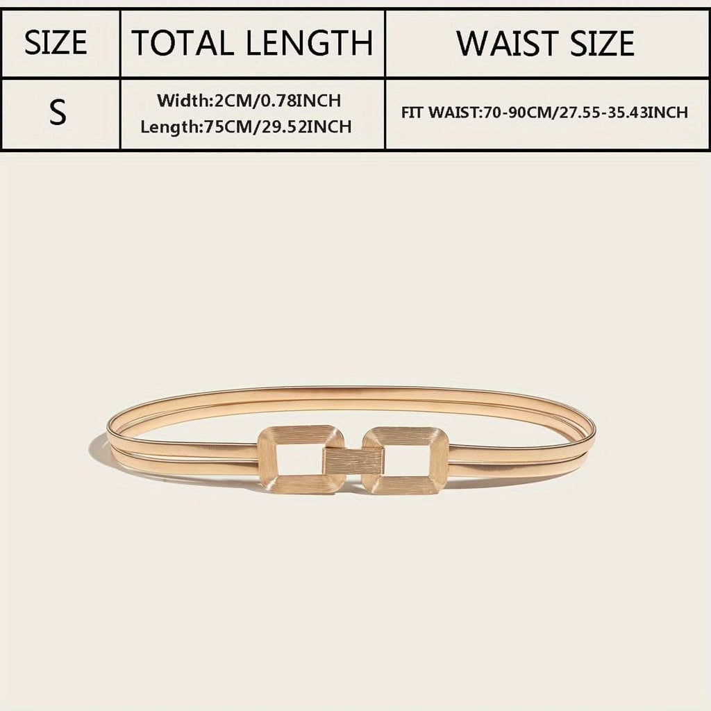 Women's Golden Double-Buckle Elastic Belt