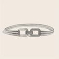 Women's Silver Double-Buckle Elastic Waist Belt – Elegant Metal Thin Waist Seal