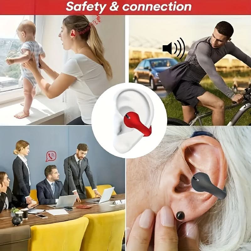 Crystal Clear Wireless Open Ear Headphones, TWS Earbuds