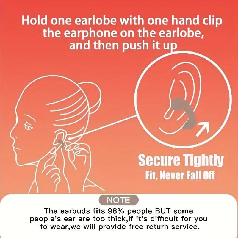 Crystal Clear Wireless Open Ear Headphones, TWS Earbuds