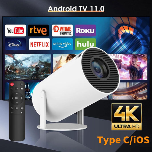 Portable 4K Mini Projector with WiFi6
