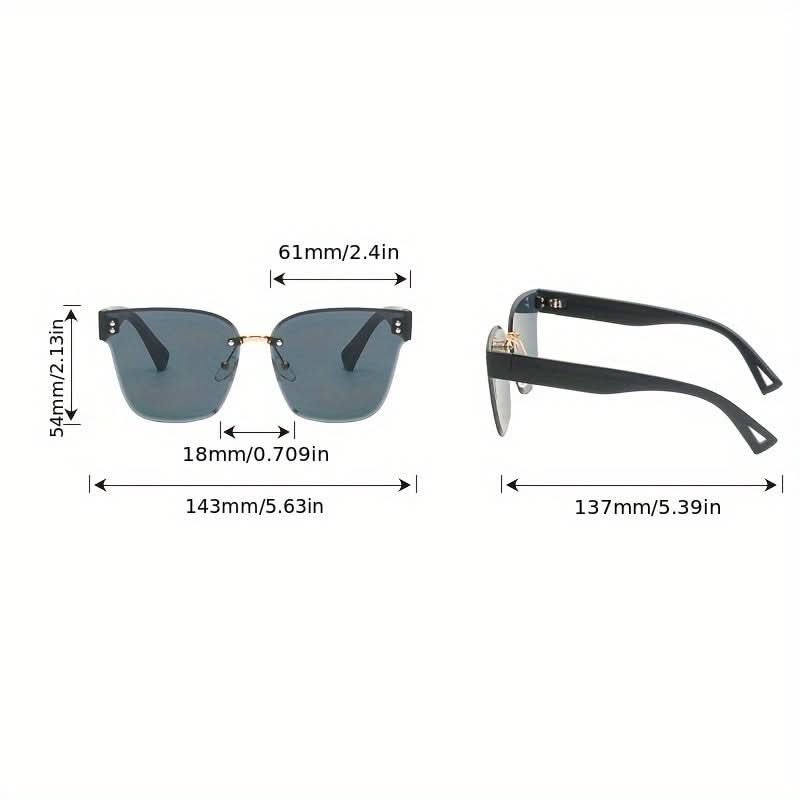 Square Rimless Gradient Sunglasses - Trendy Fashion Eyewear