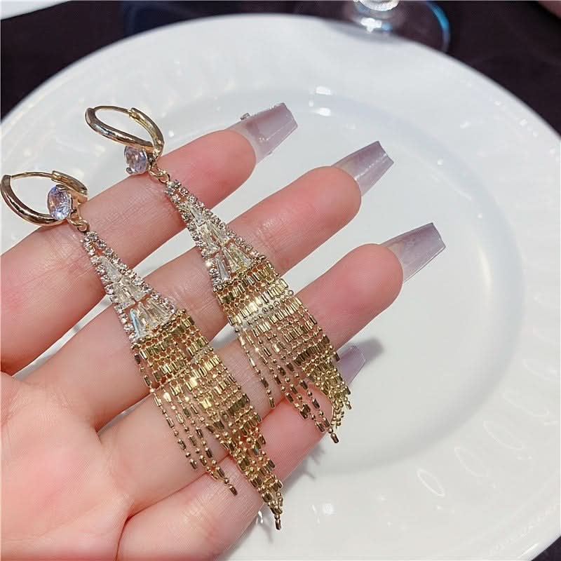 Luxury Zircon Tassel Earrings – Party Jewelry