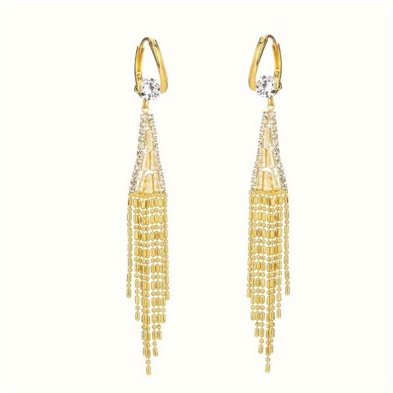 Luxury Zircon Tassel Earrings – Party Jewelry