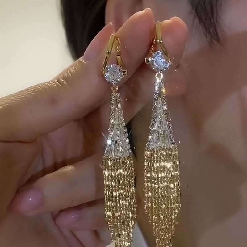 Luxury Zircon Tassel Earrings – Party Jewelry