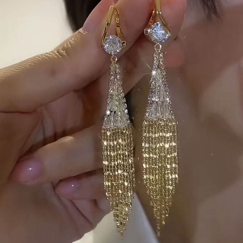 Luxury Zircon Tassel Earrings – Party Jewelry