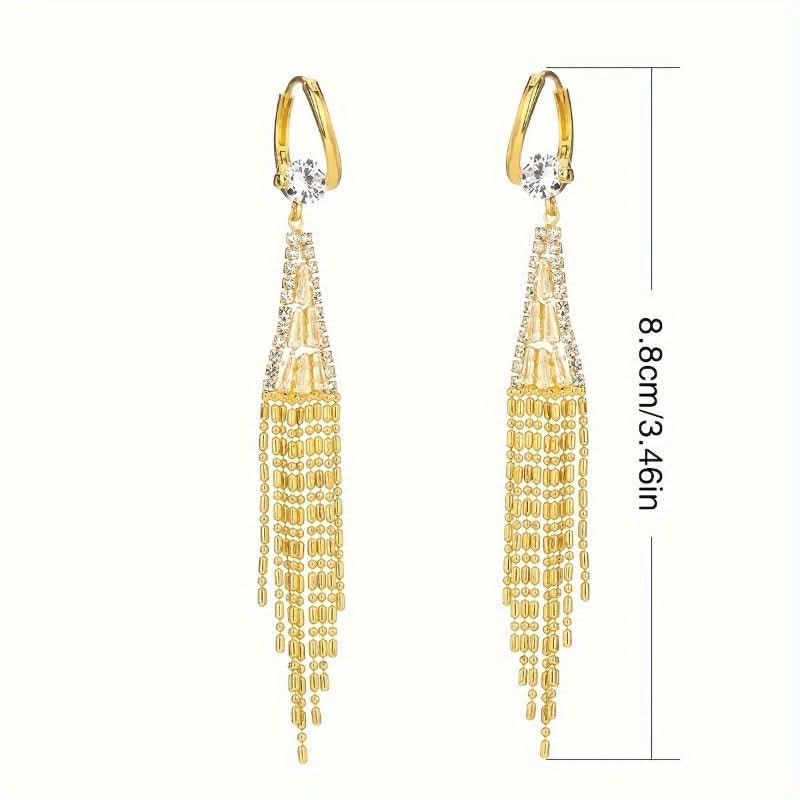 Luxury Zircon Tassel Earrings – Party Jewelry