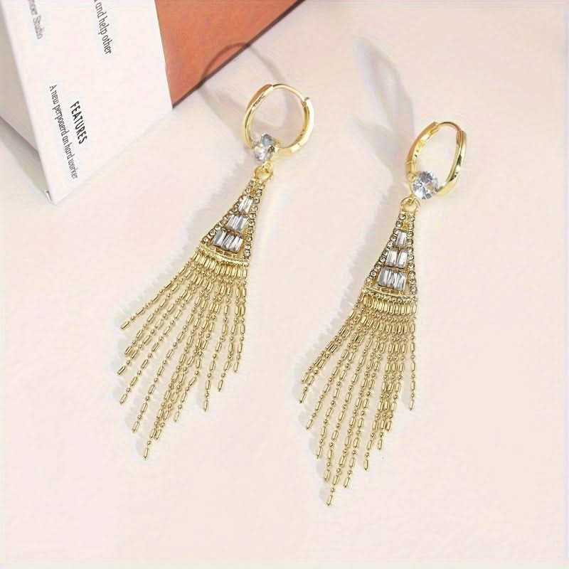 Luxury Zircon Tassel Earrings – Party Jewelry