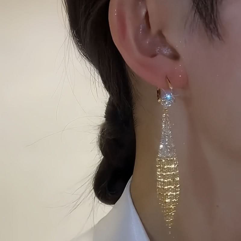 Luxury Zircon Tassel Earrings – Party Jewelry