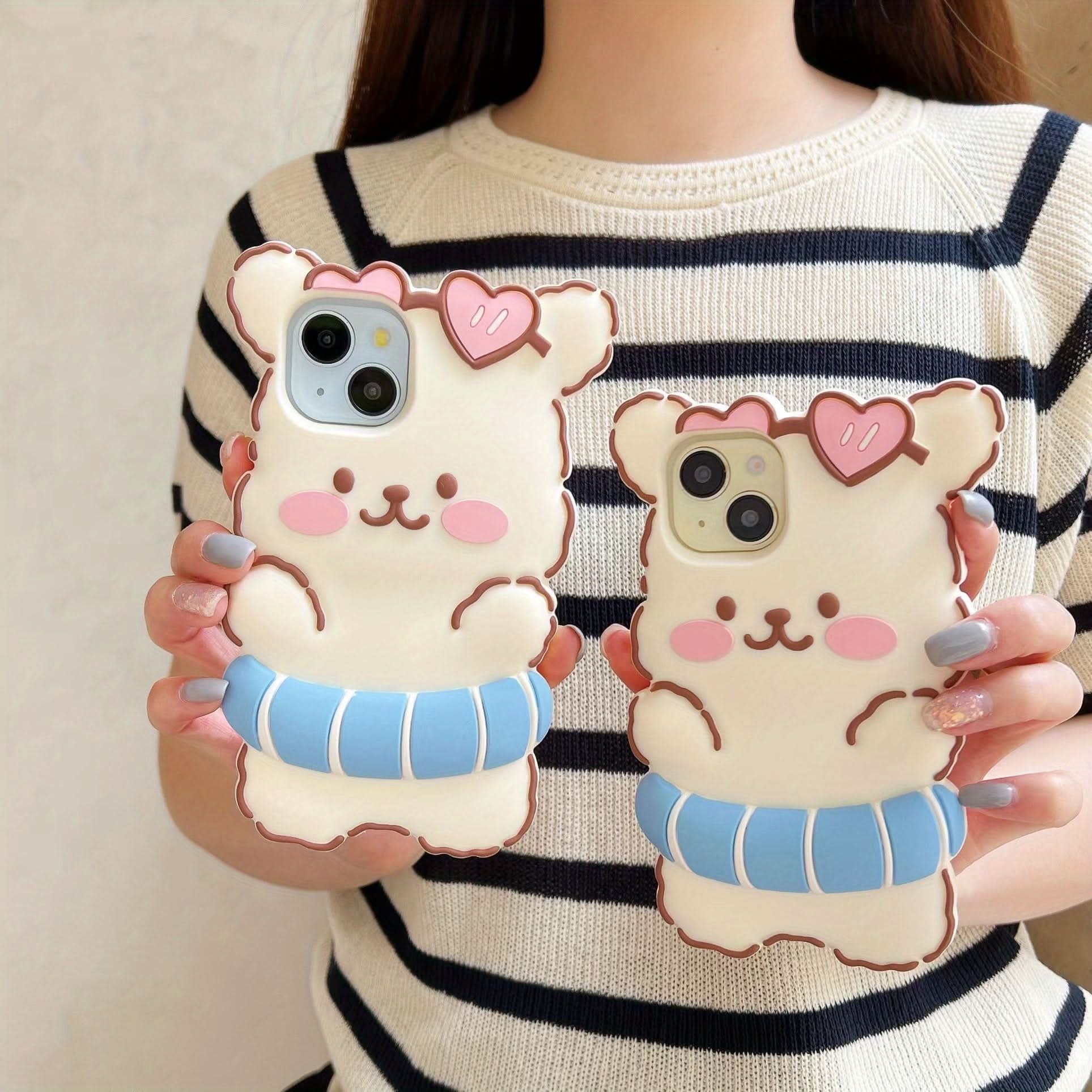 Blush Dog Cartoon Silicone iPhone Case